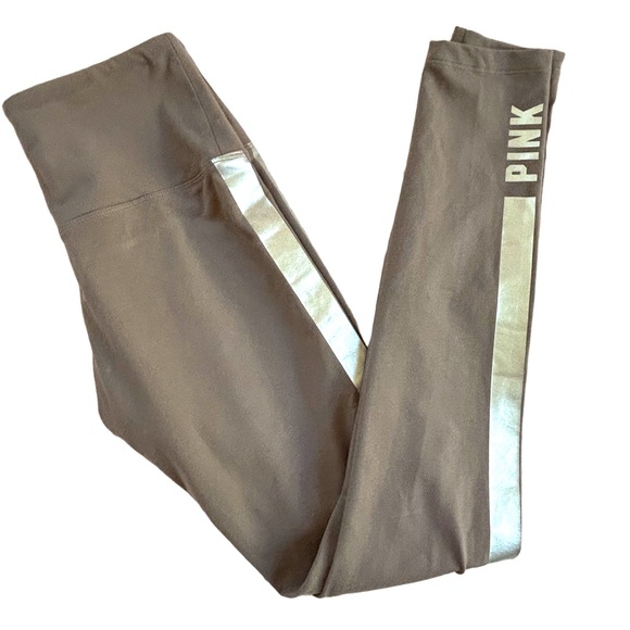 Victoria's Secret Pink Active High Waist Full Length Cotton Legging Coffee NWT S - Picture 1 of 9